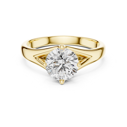 Round Diamond Split Band Ring | 18K Gold Fine Jewelry