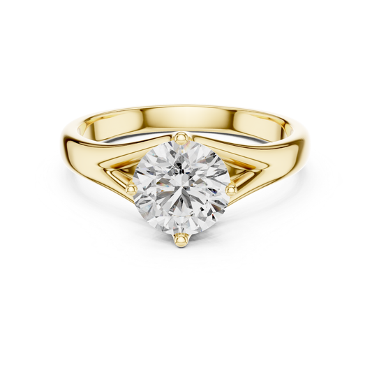 Round Diamond Split Band Ring | 18K Gold Fine Jewelry
