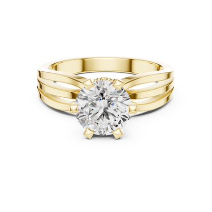 Round Diamond Layered Band Ring | Fine 18K 14K 10K Gold Luxe