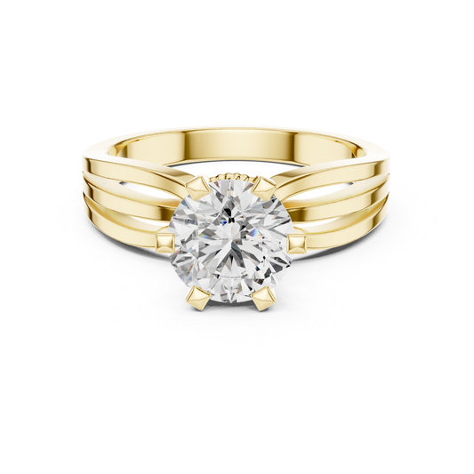 Round Diamond Layered Band Ring | Fine 18K 14K 10K Gold Luxe