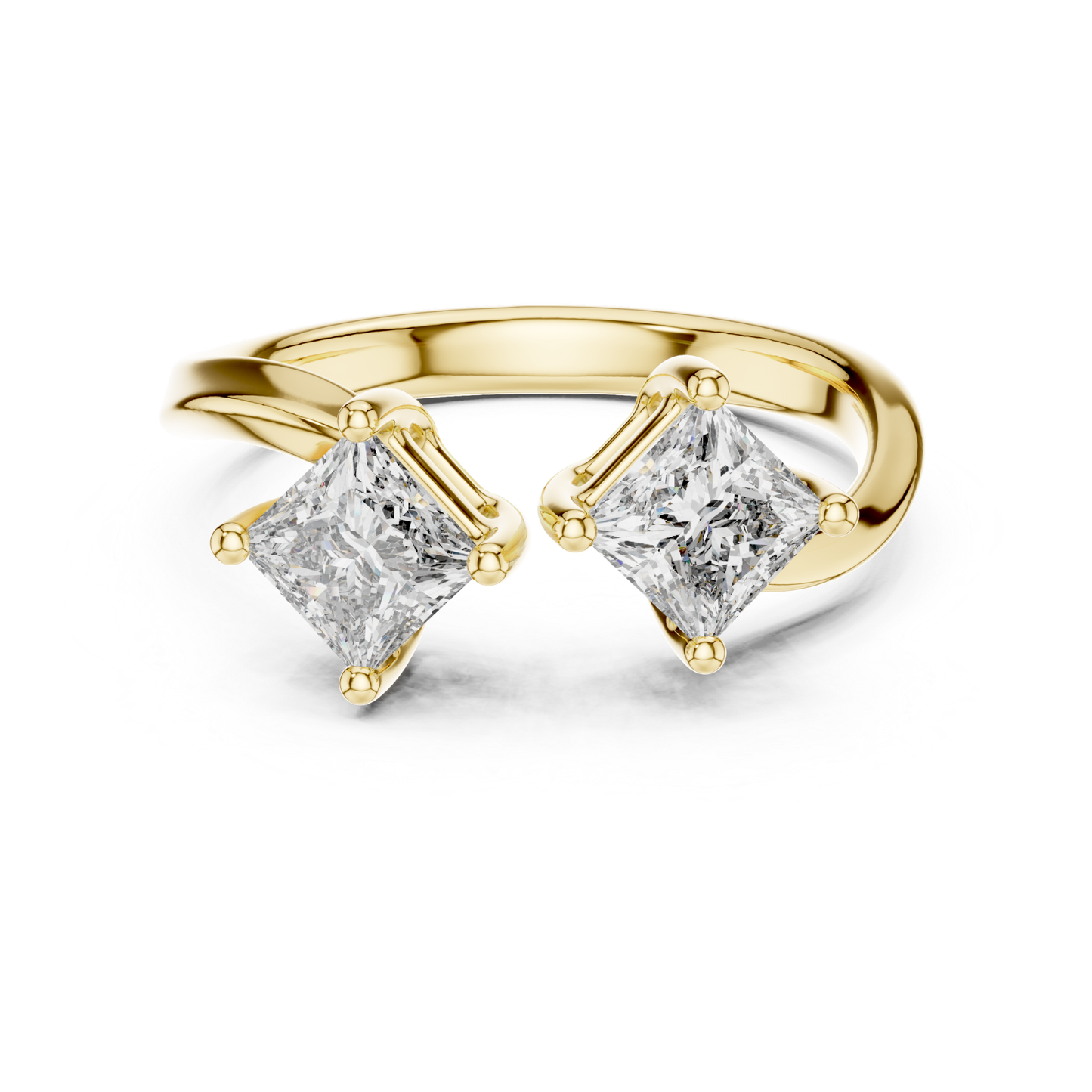 Princess Cut Open Wrap Diamond Ring | Modern Luxury Style