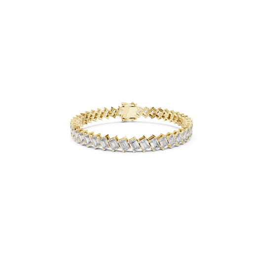 Emerald Cut Diamond Tennis Bracelet | Luxury White Gold Style