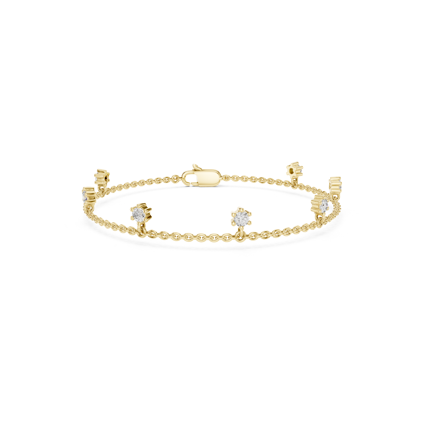 Diamond Station Chain Bracelet | Elegant Luxury Style