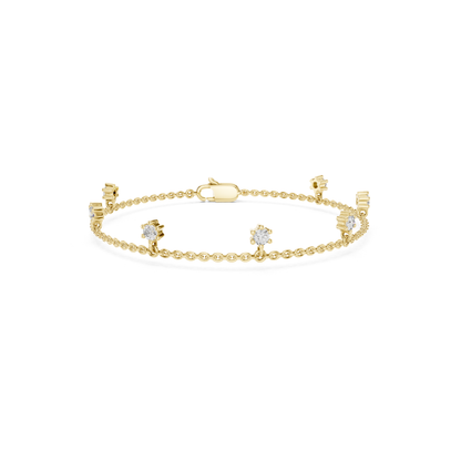 Diamond Station Chain Bracelet | Elegant Luxury Style