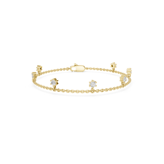 Diamond Station Chain Bracelet | Elegant Luxury Style