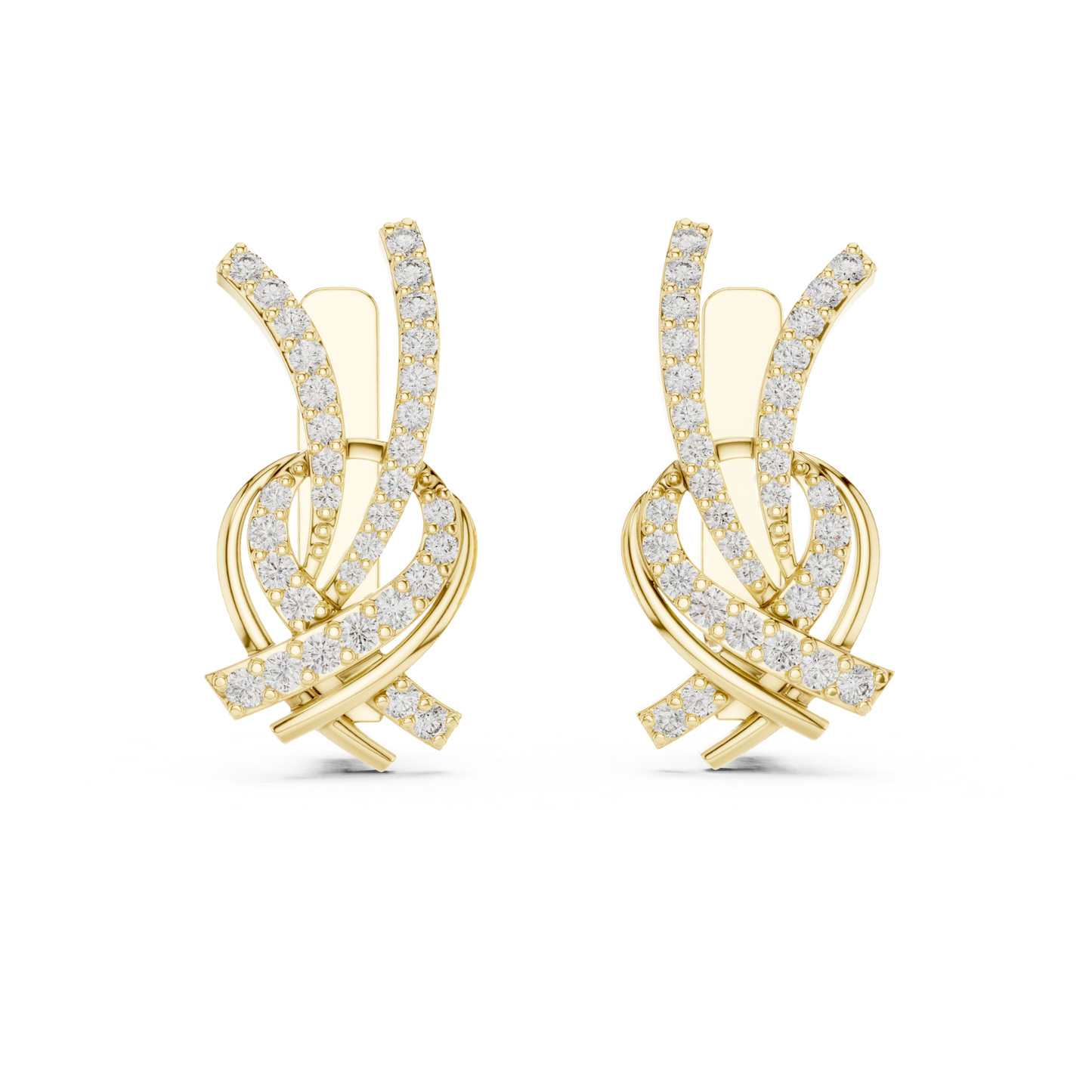 Twisted Diamond Drop Earrings with Criss Cross Elegance | Contemporary Luxury
