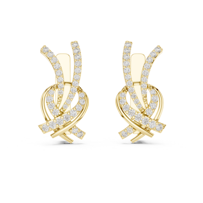 Twisted Diamond Drop Earrings with Criss Cross Elegance | Contemporary Luxury