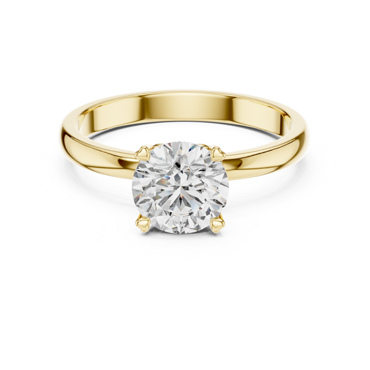 Round Diamond Simple Band Ring | 18K Gold Fine Jewelry