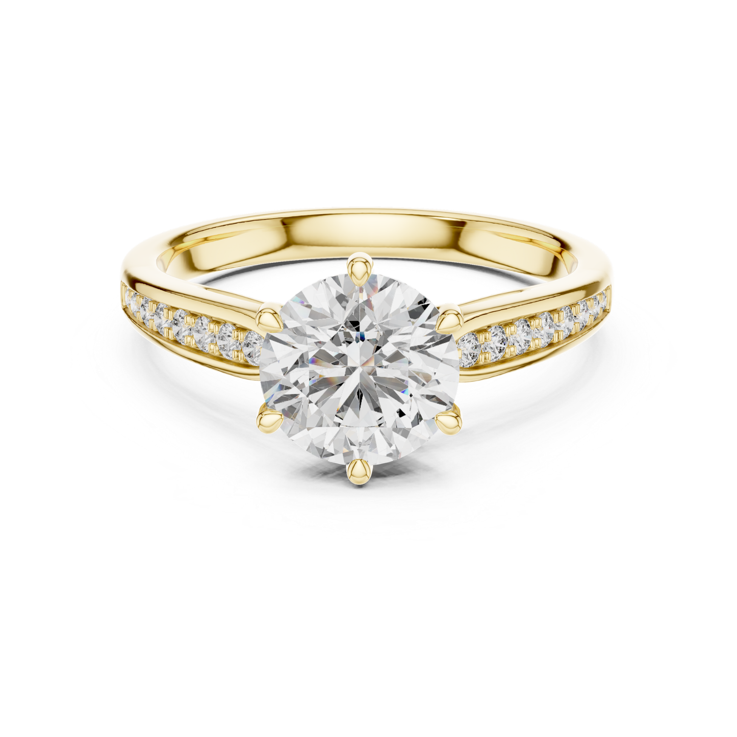 Round Diamond Channel Side Band Ring | Brilliance in Perfect Flow