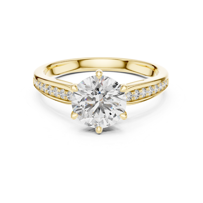 Round Diamond Channel Side Band Ring | Brilliance in Perfect Flow