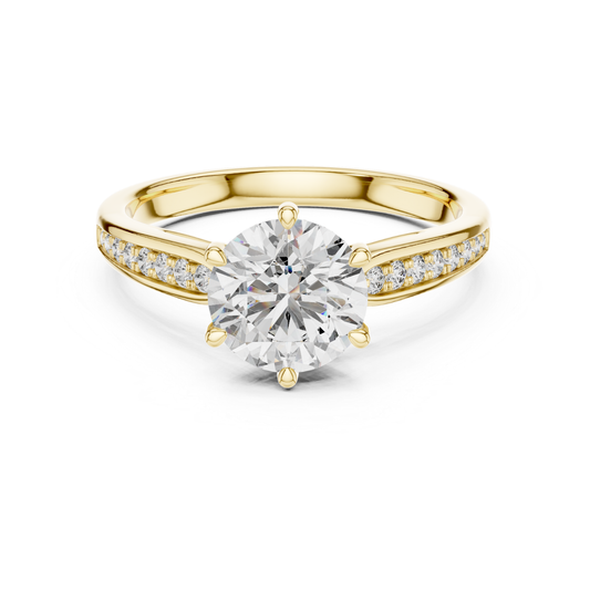 Round Diamond Channel Side Band Ring | Brilliance in Perfect Flow