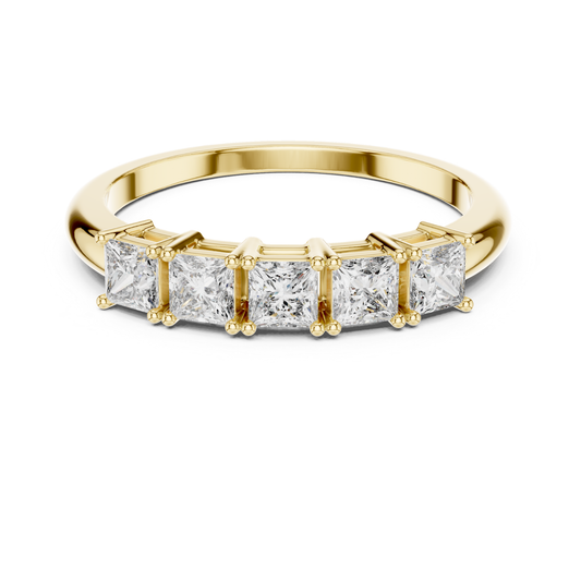 Princess Cut Diamond Five Stone Ring | Elegant Luxury Jewelry Style
