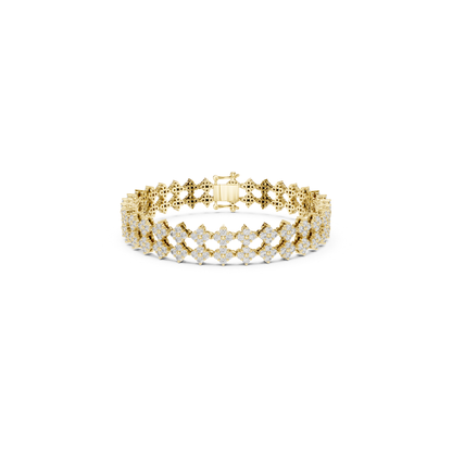 Luxury Diamond Tennis Bracelet | Elegant Floral White Gold Style