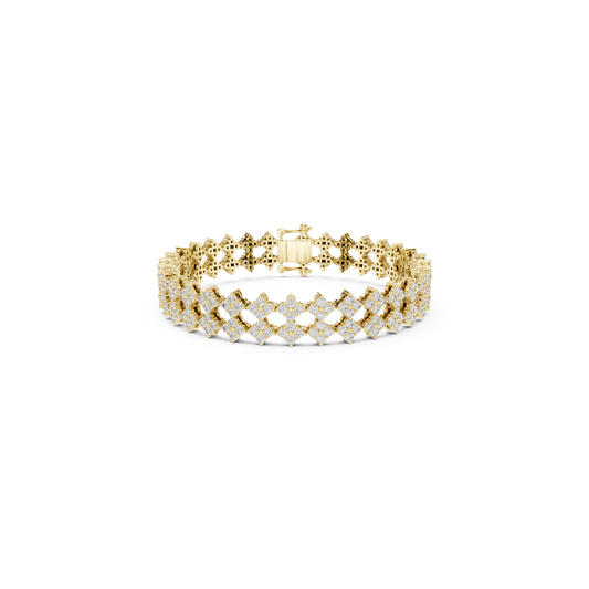 Luxury Diamond Tennis Bracelet | Elegant Floral White Gold Style