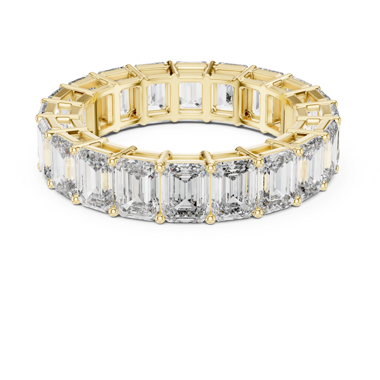 Emerald Cut Diamond Eternity Band | Luxury Gold Wedding Rings