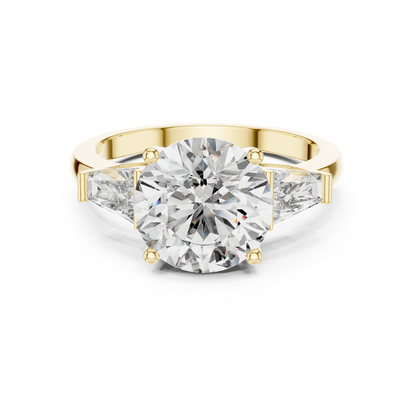 Round Diamond Ring with Side Stones | Brilliance All Around