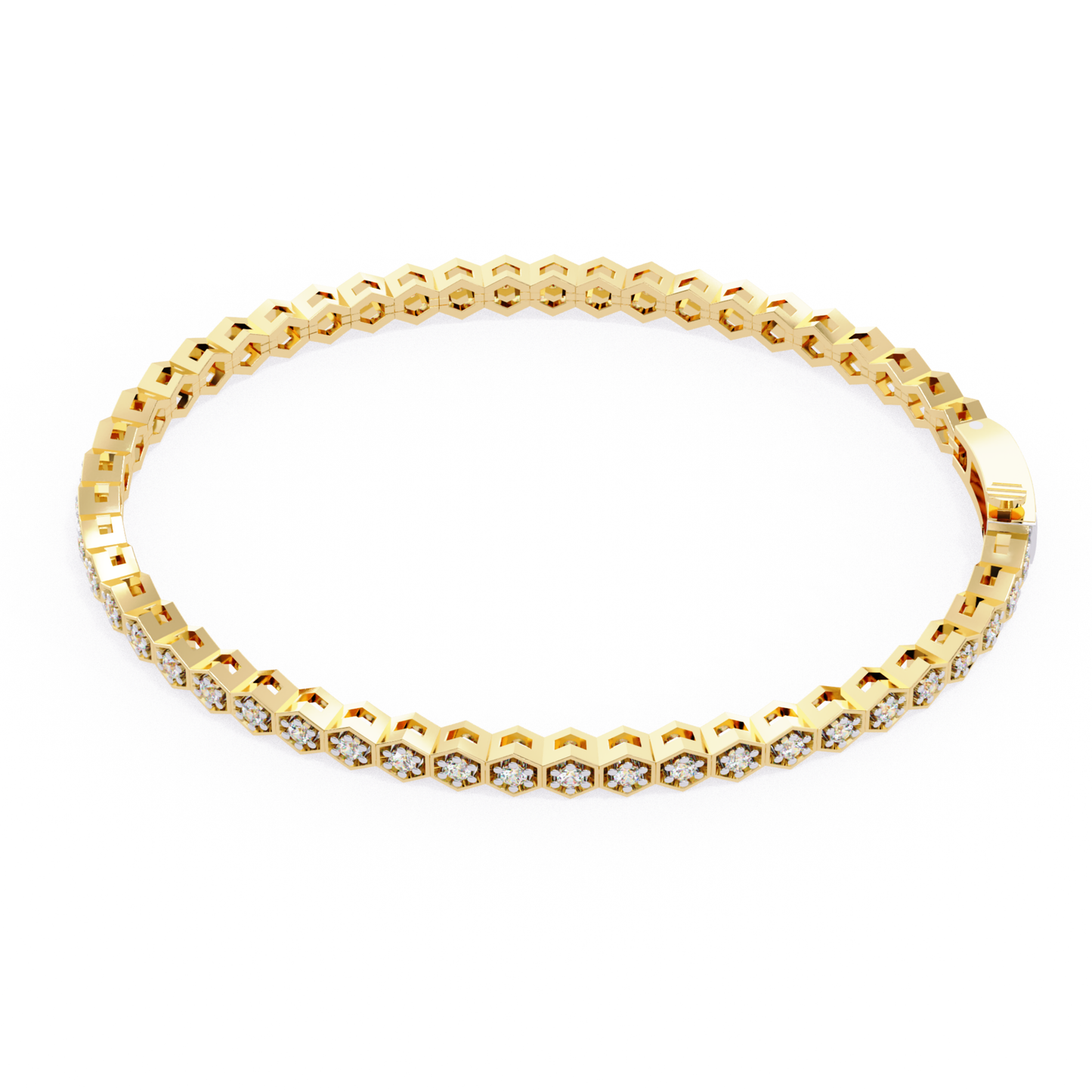 Hexa Gold Diamond Tennis Bracelet | Six Sides of Pure Luxury