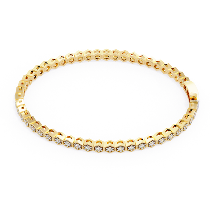 Hexa Gold Diamond Tennis Bracelet | Six Sides of Pure Luxury