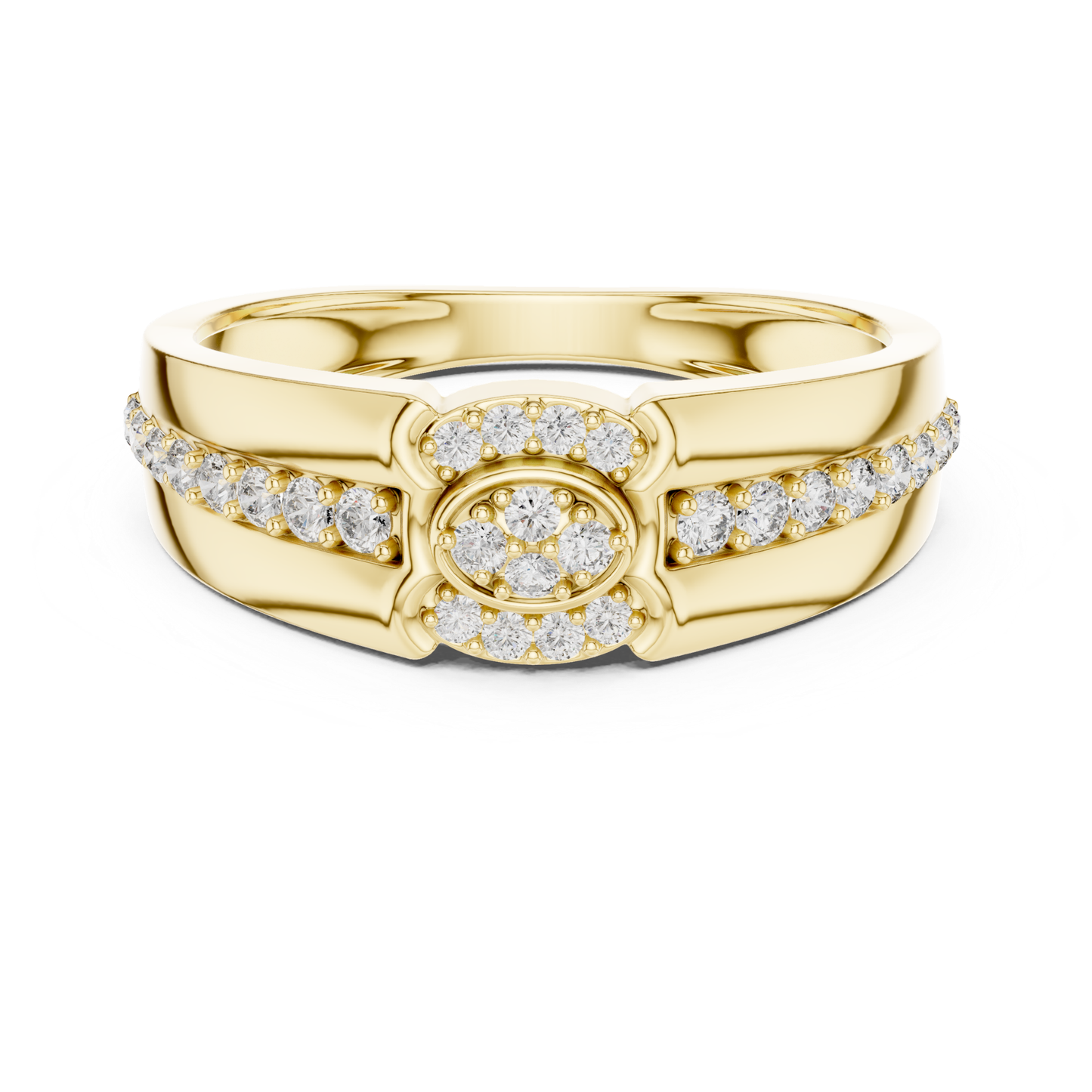 Round Diamond Cluster Band Ring | Modern Luxury Style