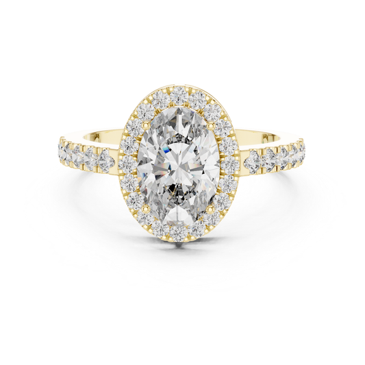 Oval Center Diamond Halo Ring | Crowned in Pure Brilliance