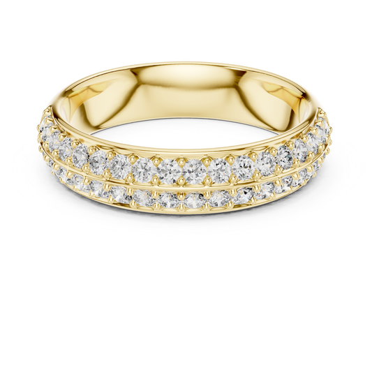 Double Row Diamond Eternity Band Ring | Luxury Gold Wedding Style