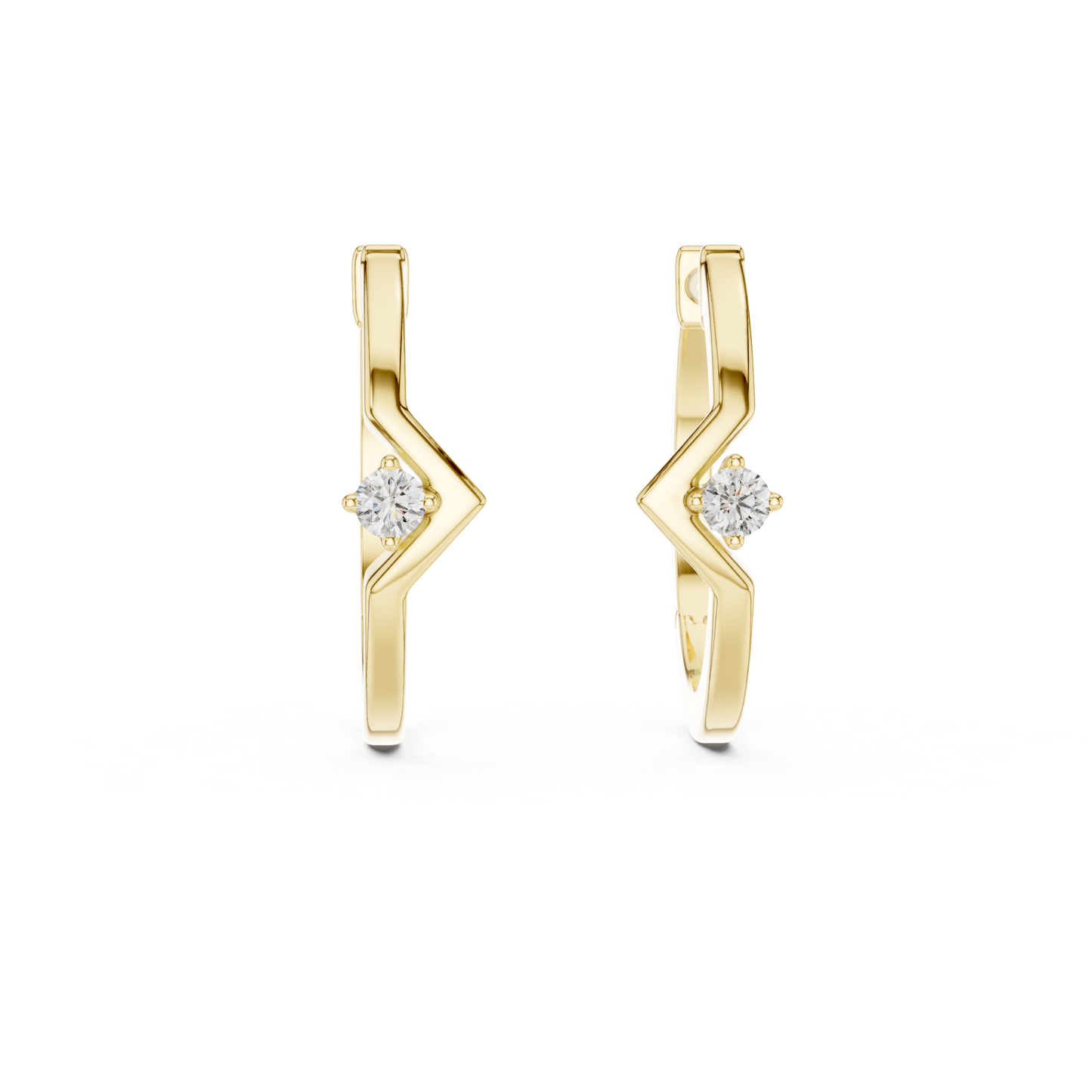 Modern Zigzag Diamond Hoop Earrings with Minimal Elegance | Luxury Jewelry