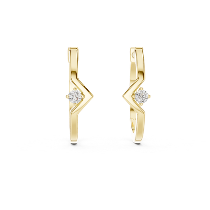 Modern Zigzag Diamond Hoop Earrings with Minimal Elegance | Luxury Jewelry