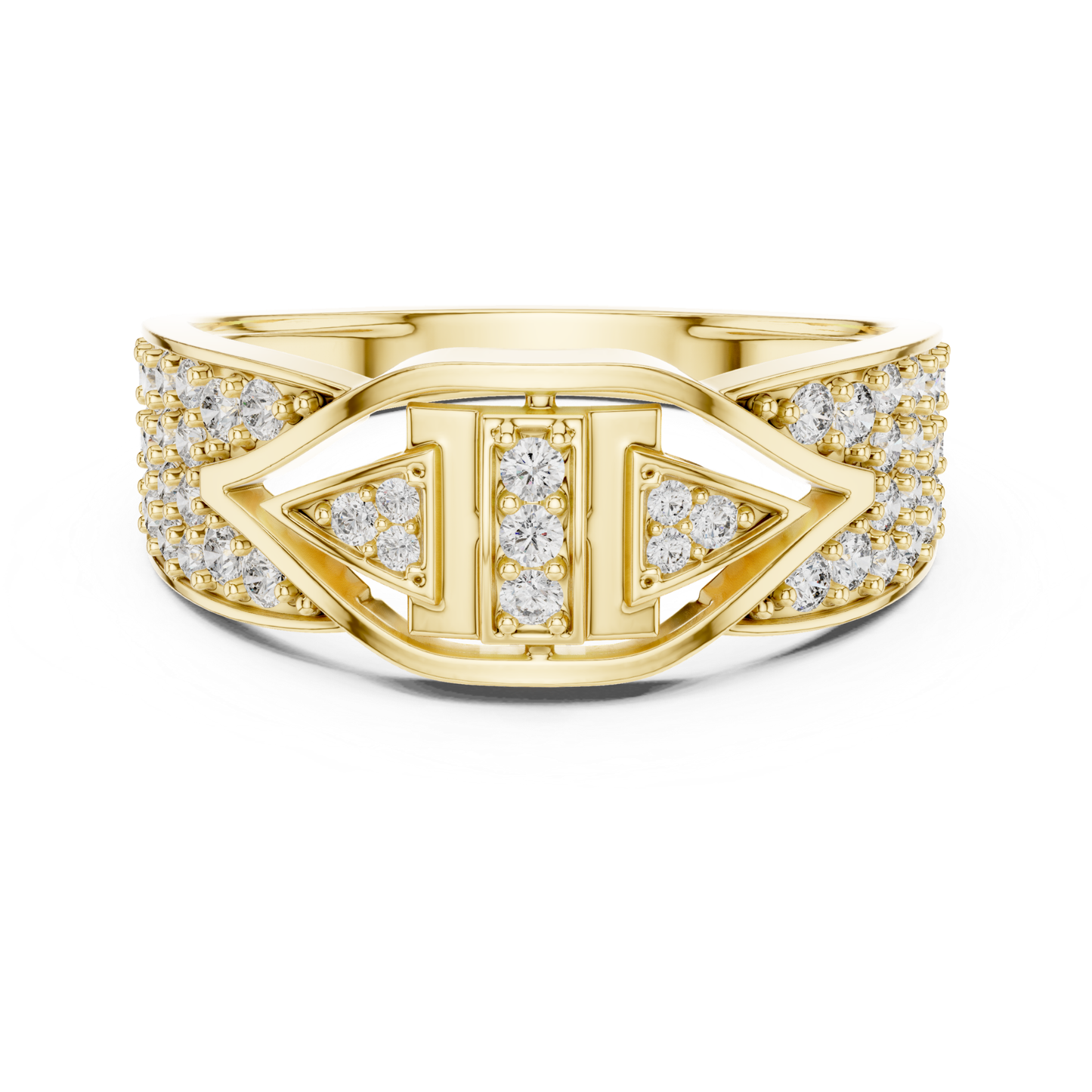Round Diamond Luxury Band | Modern Geometric Style
