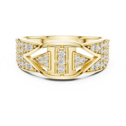 Round Diamond Luxury Band | Modern Geometric Style