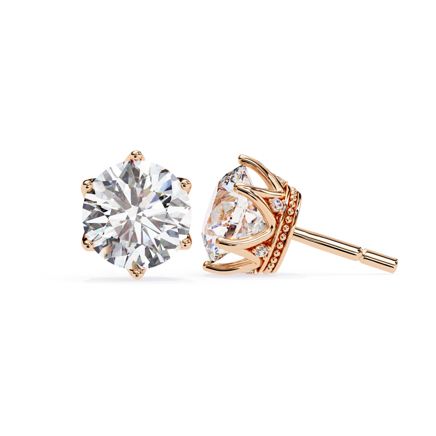 Rose Gold Lab Grown Diamond Stud Earrings