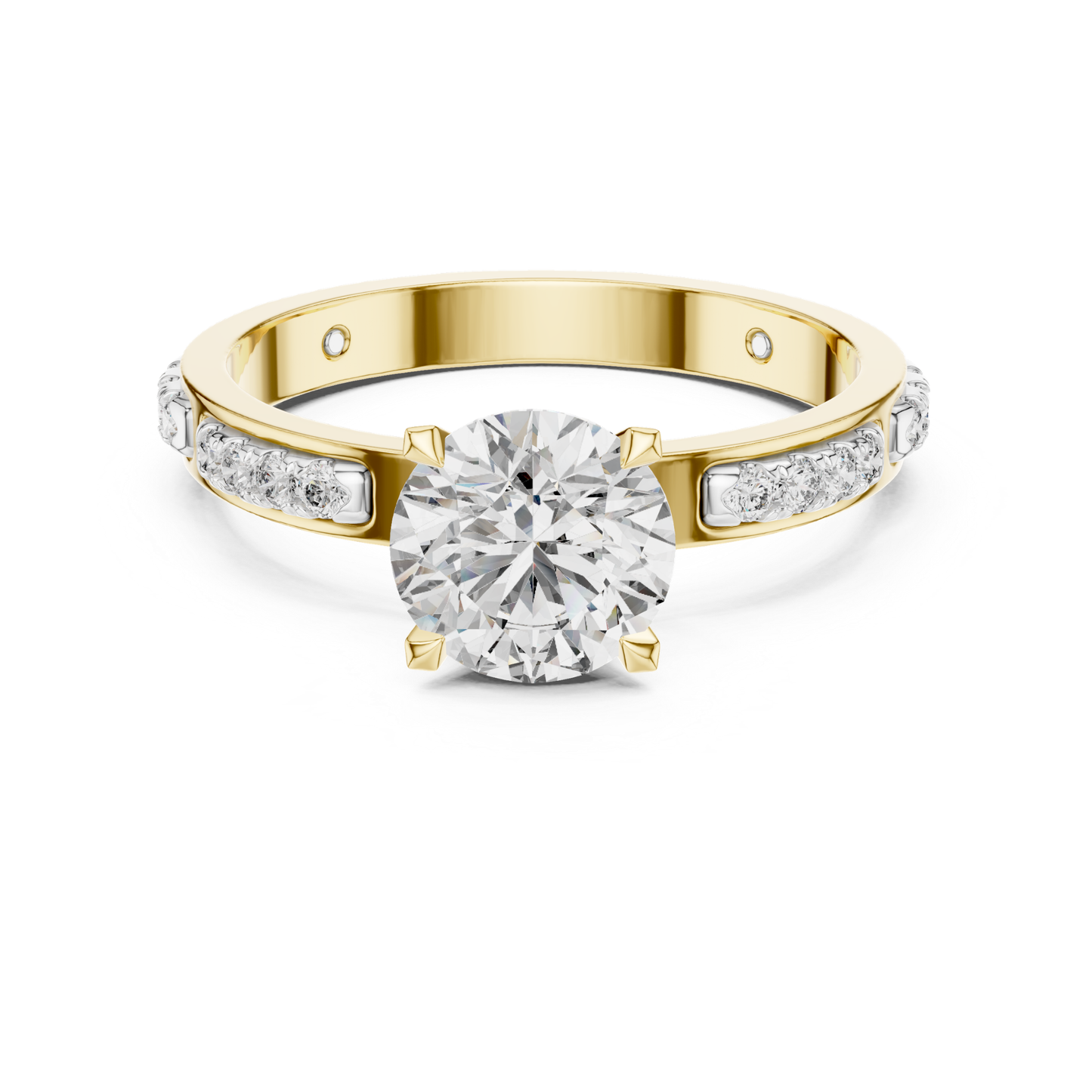 Round Diamond Bezel Side Band Ring | Sleekly Wrapped in Brilliance