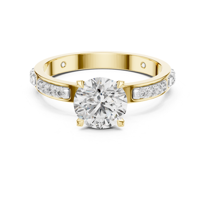 Round Diamond Bezel Side Band Ring | Sleekly Wrapped in Brilliance