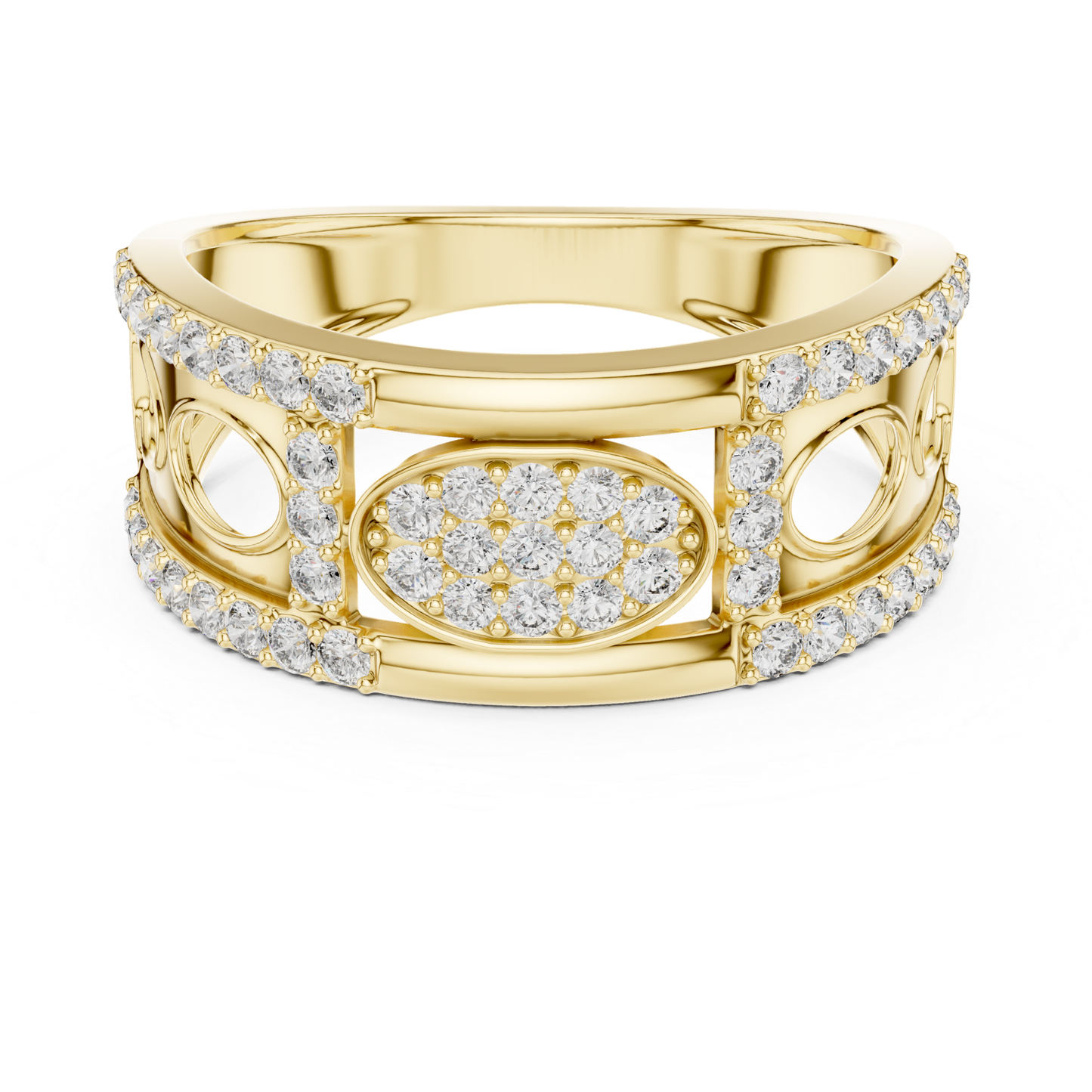 Luxury Diamond Open Pattern Band | Contemporary Fine Jewelry Style