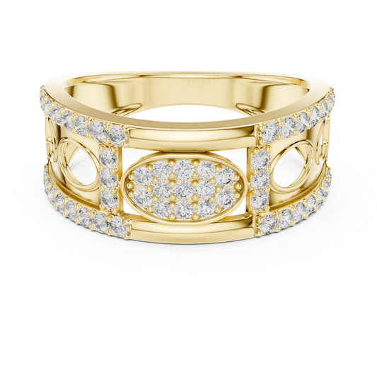 Luxury Diamond Open Pattern Band | Contemporary Fine Jewelry Style
