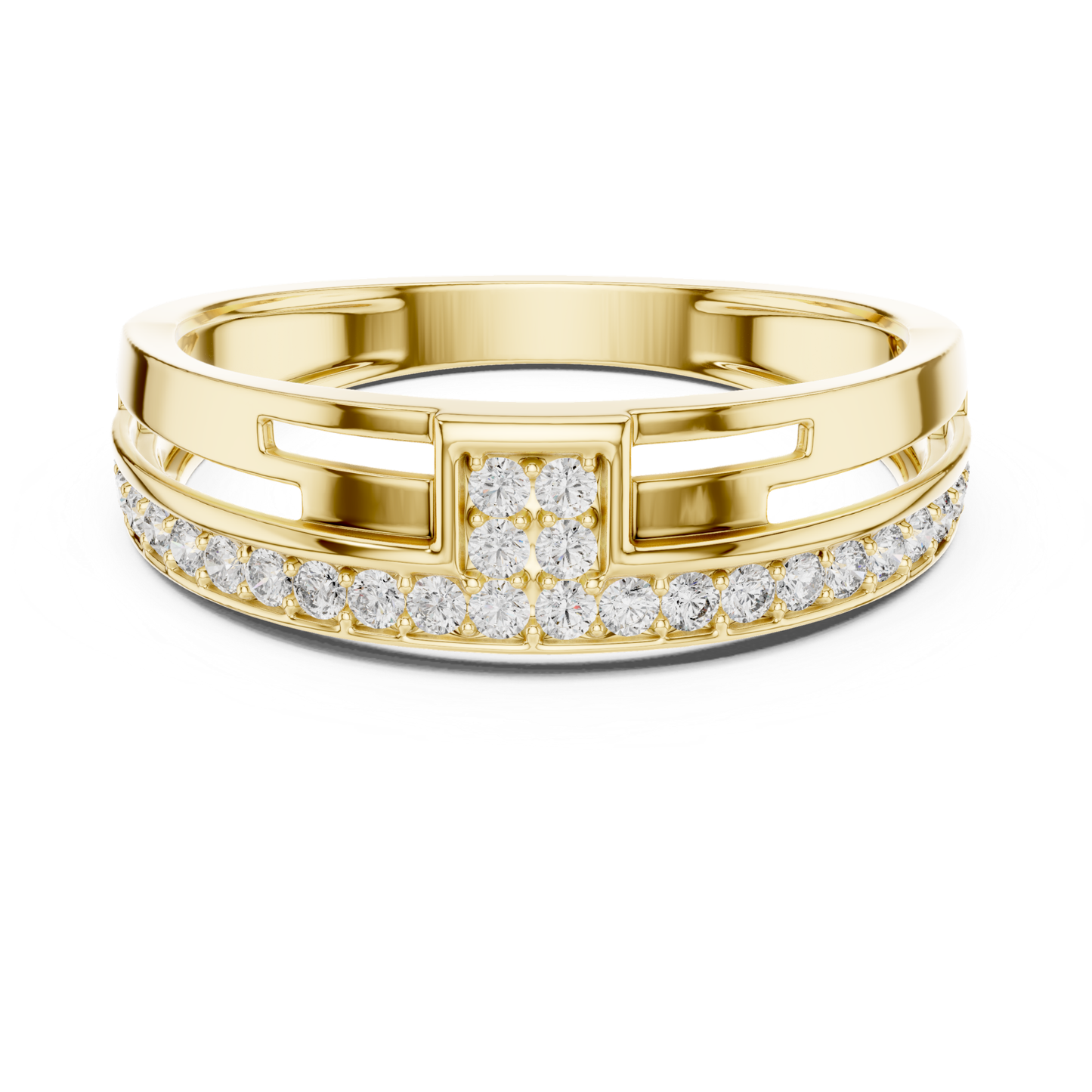 Round Diamond Channel Set Wedding Band | Modern Luxury Style