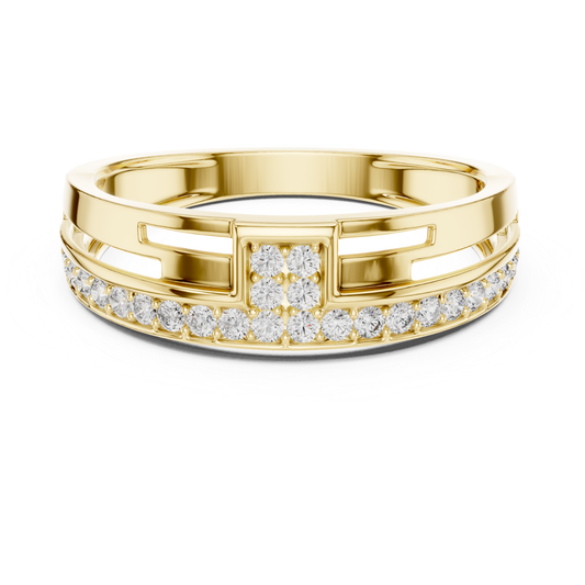 Round Diamond Channel Set Wedding Band | Modern Luxury Style