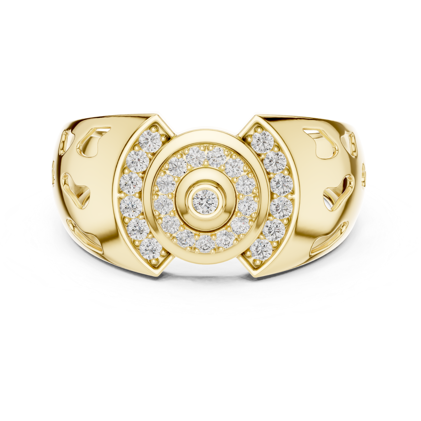 Luxury Diamond Circle Statement Rings | Modern White Gold Style
