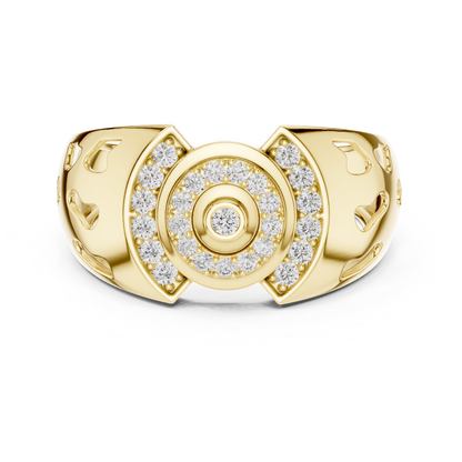 Luxury Diamond Circle Statement Rings | Modern White Gold Style
