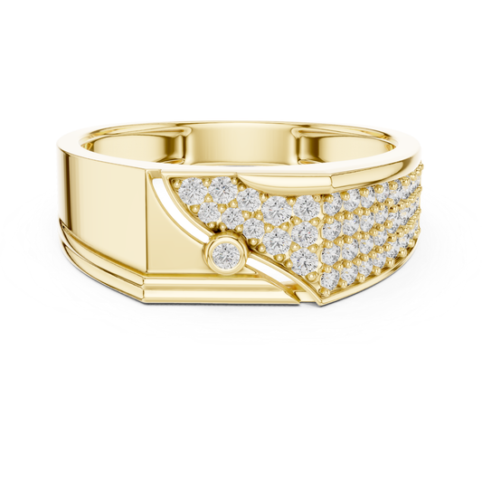 Round Diamond Luxury Band | Modern White Gold Statement Style
