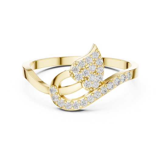 Elegant Leaf Diamond Open Ring | Nature Inspired Luxury Style