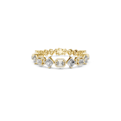 Round, Emerald & Radiant Diamond Bracelet | Luxury Tennis Style