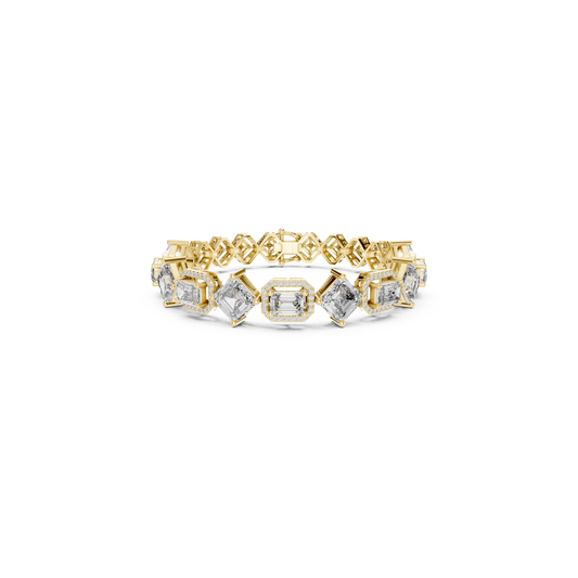 Round, Emerald & Radiant Diamond Bracelet | Luxury Tennis Style