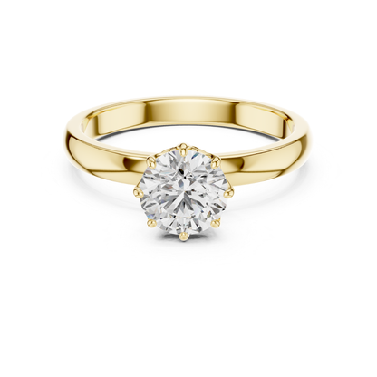 Klassischer runder Diamantring | Edler Schmuck aus 18K Gold