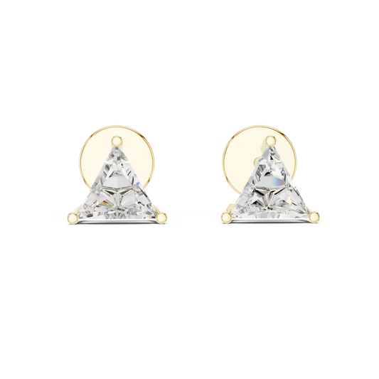 Trillion Cut Diamond Stud Earrings with Prong Setting | 18K