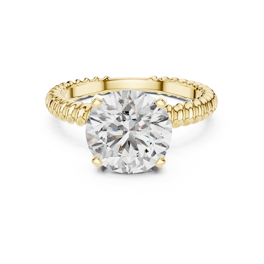 Round Diamond Rope Texture Ring | Twisted in Pure Brilliance