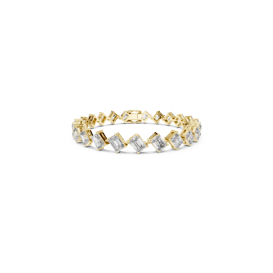 Emerald & Radiant Cut Diamond Tennis Bracelet | Luxury Style