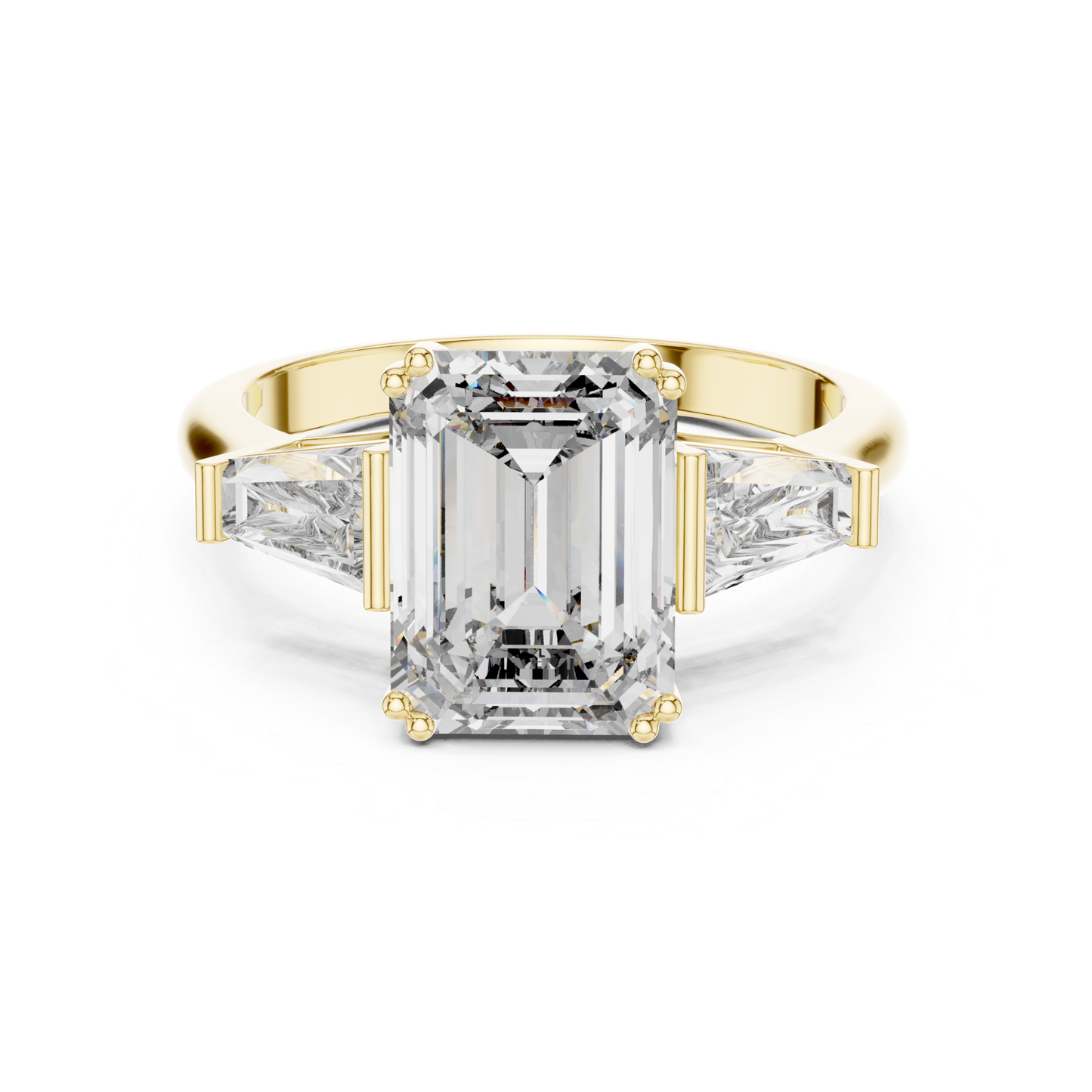 Emerald Cut Diamond Ring with Baguette Side Stones | Step-Cut Legacy