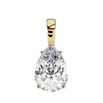 Radiant Pear Elegance Pendant | 18K Fine Gold Jewelry