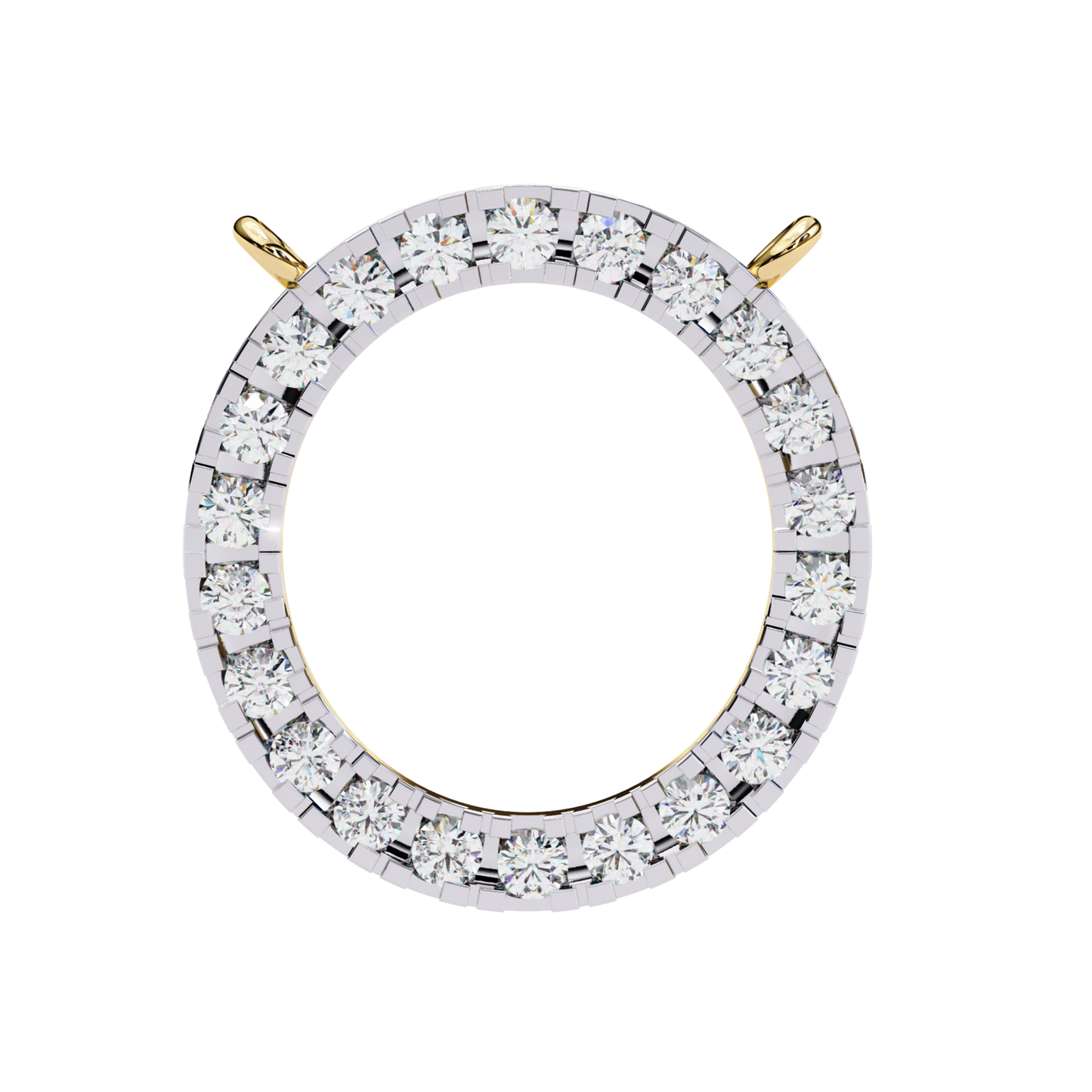 Round Halo Circle Lab Grown Diamond Pendant With Chain | 18K