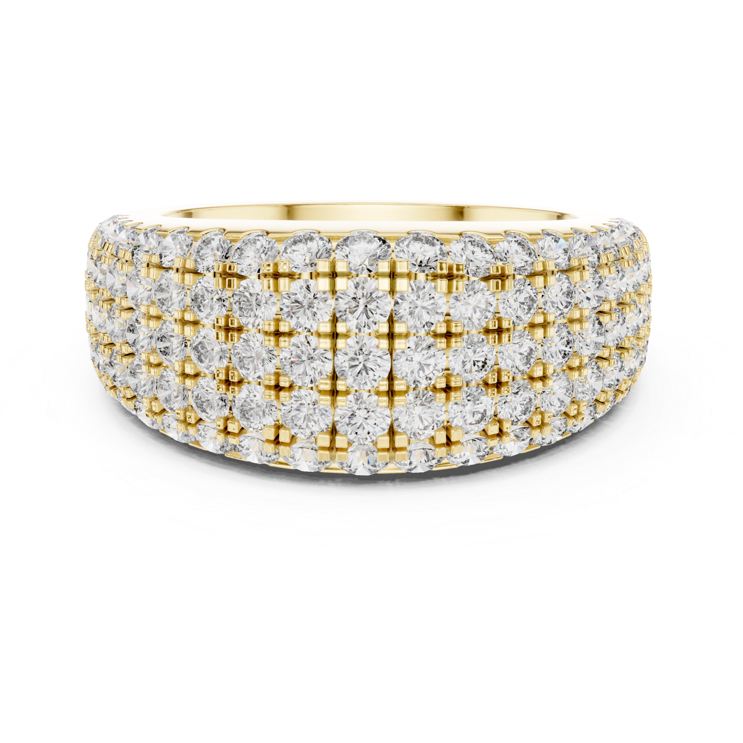 Luxury Multi Row Diamond Ring | Round Brilliant Sparkle